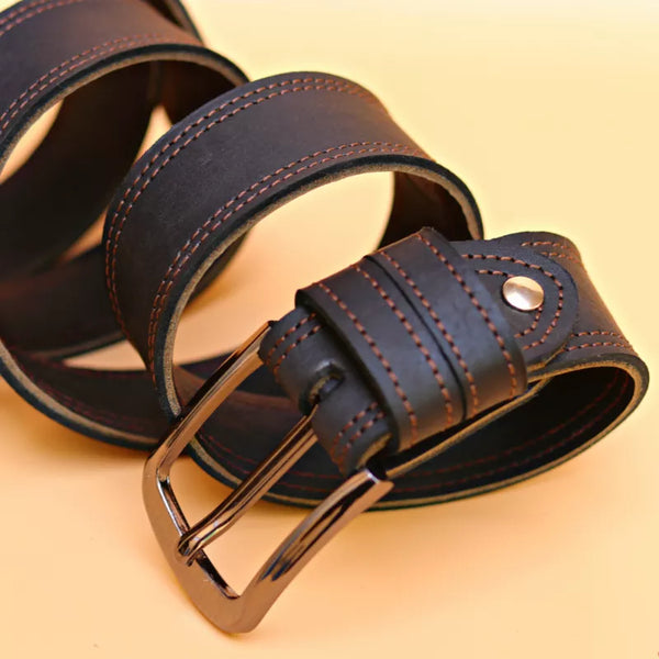 Black Buffalo Leather Belt – Luxury casual belt