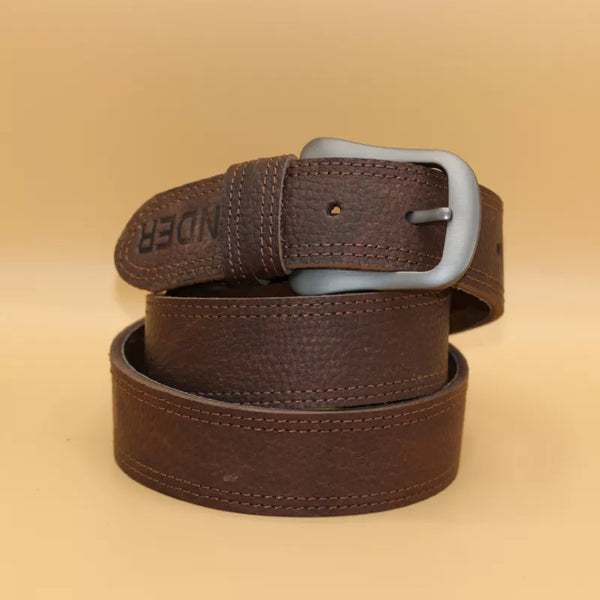 Stitched Brown – Buffalo Leather Belt for men