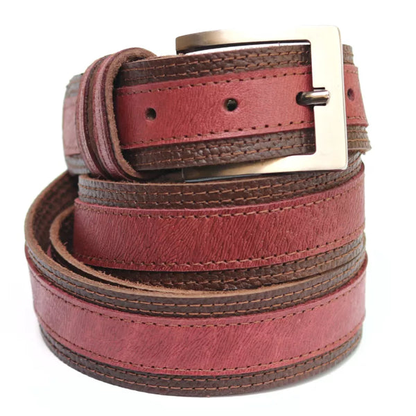 Men Leather Belt – Executive – Brown and Red