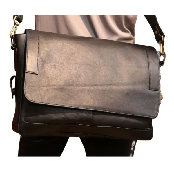 Messenger Bag with Leather Belt (Cow Leather)