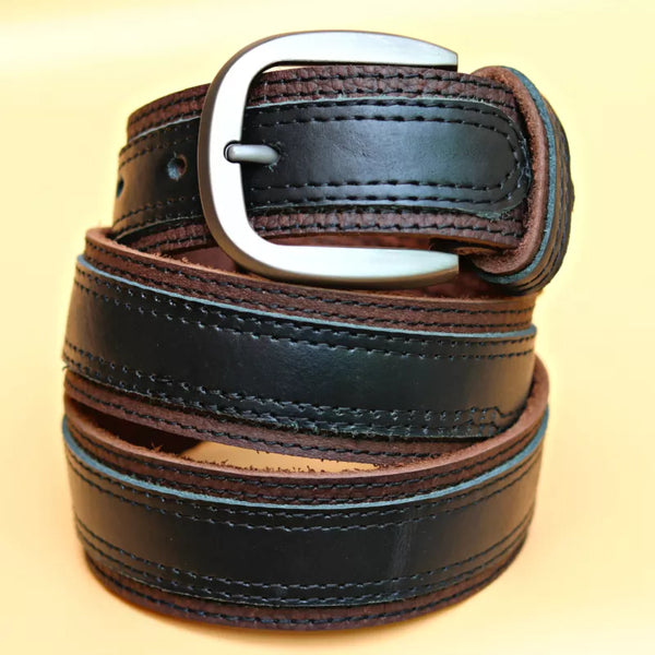 Executive Real Leather Belt – black and brown