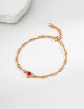 Gold Heart Zircon Chain Bracelet