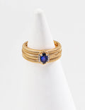 Textured Band Sapphire Zircon Ring