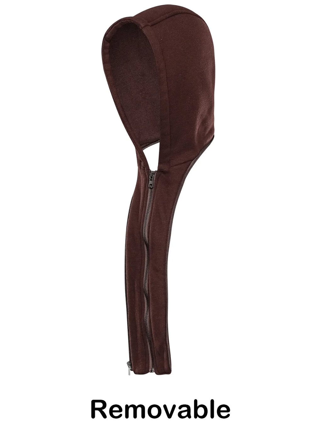 Chaqueta De Cuero Sintético Pu Para Hombre Con Capucha Desmontable Marrón 2XL