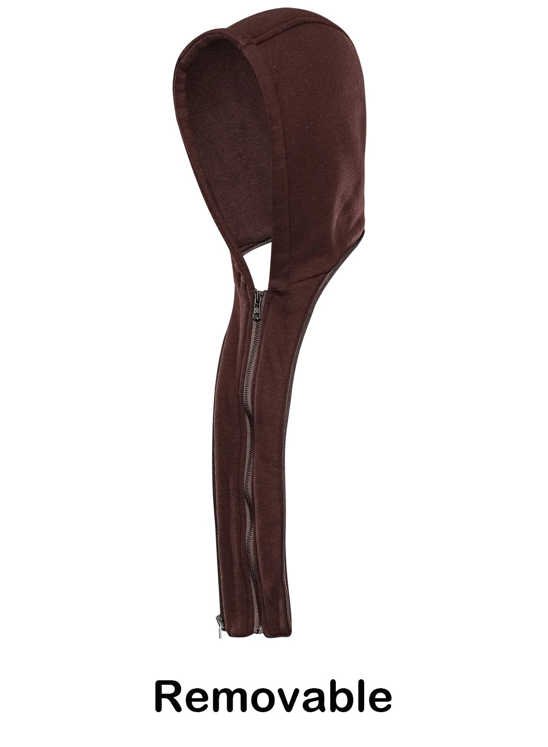 Chaqueta De Cuero Sintético Pu Para Hombre Con Capucha Desmontable Marrón 2XL