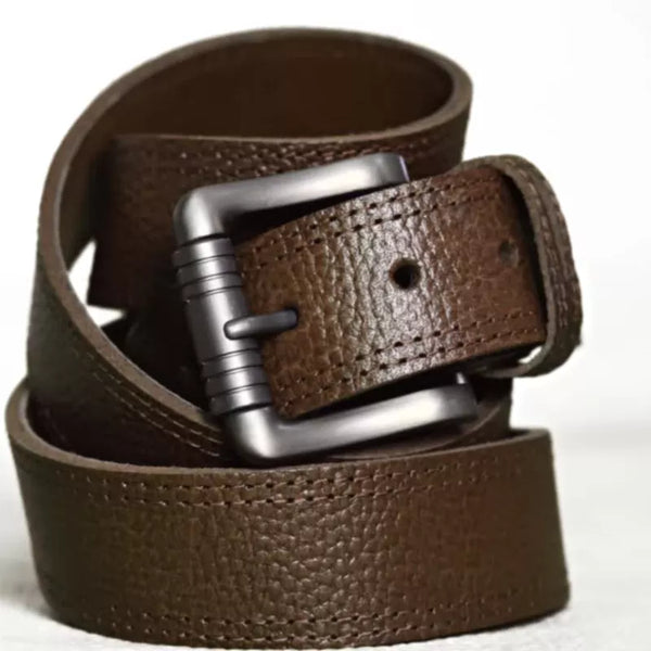 Dark Brown Buffalo Leather Belt