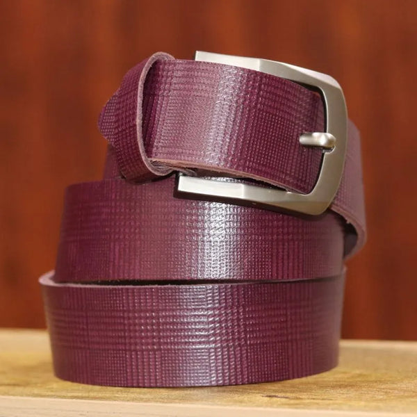 Maroon Premium Cow Leather Belt (1.5 Inches Wide, Unisex)