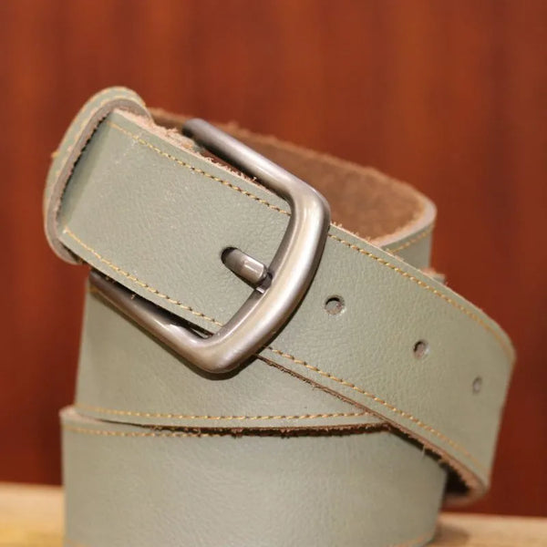 Men and Women Mint Green Genuine Leather Belt (1.5 Inches Wide)