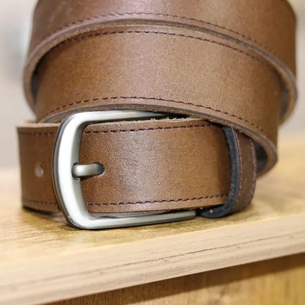 Men’s Leather Belt in Mocha Brown (1.25 Inches Wide, Limited Collection)