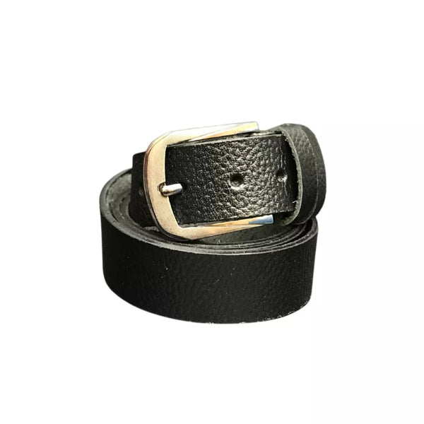 Black Leather Belt – Narrow and Slim Belt for Formal Wear