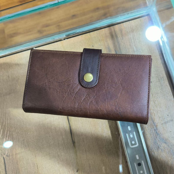 Vintage Brown Unisex Clutch in Real Leather