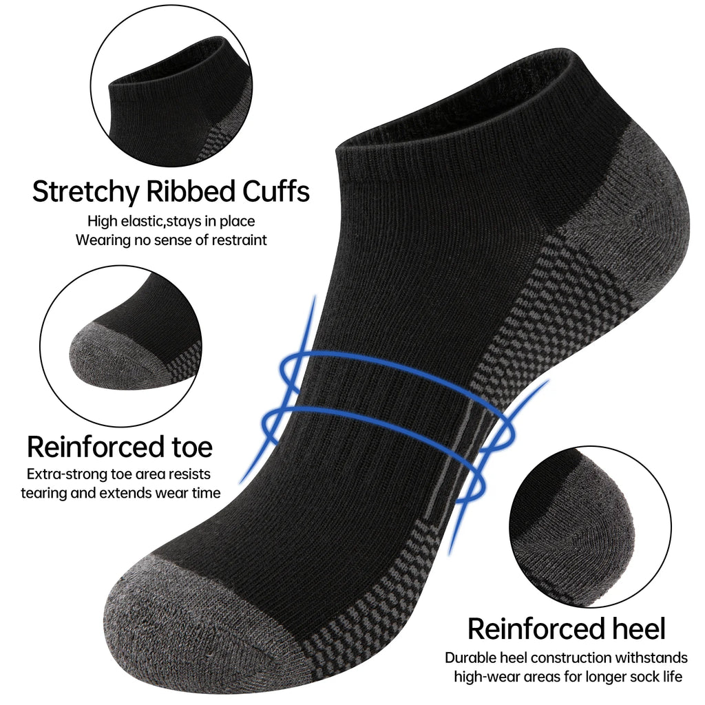 Mens 10 Pairs Athletic Ankle Socks Men'S Breathable Low Cut Socks